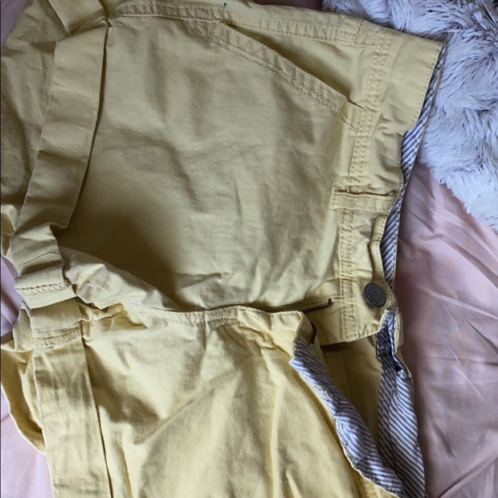 yellow denim shorts